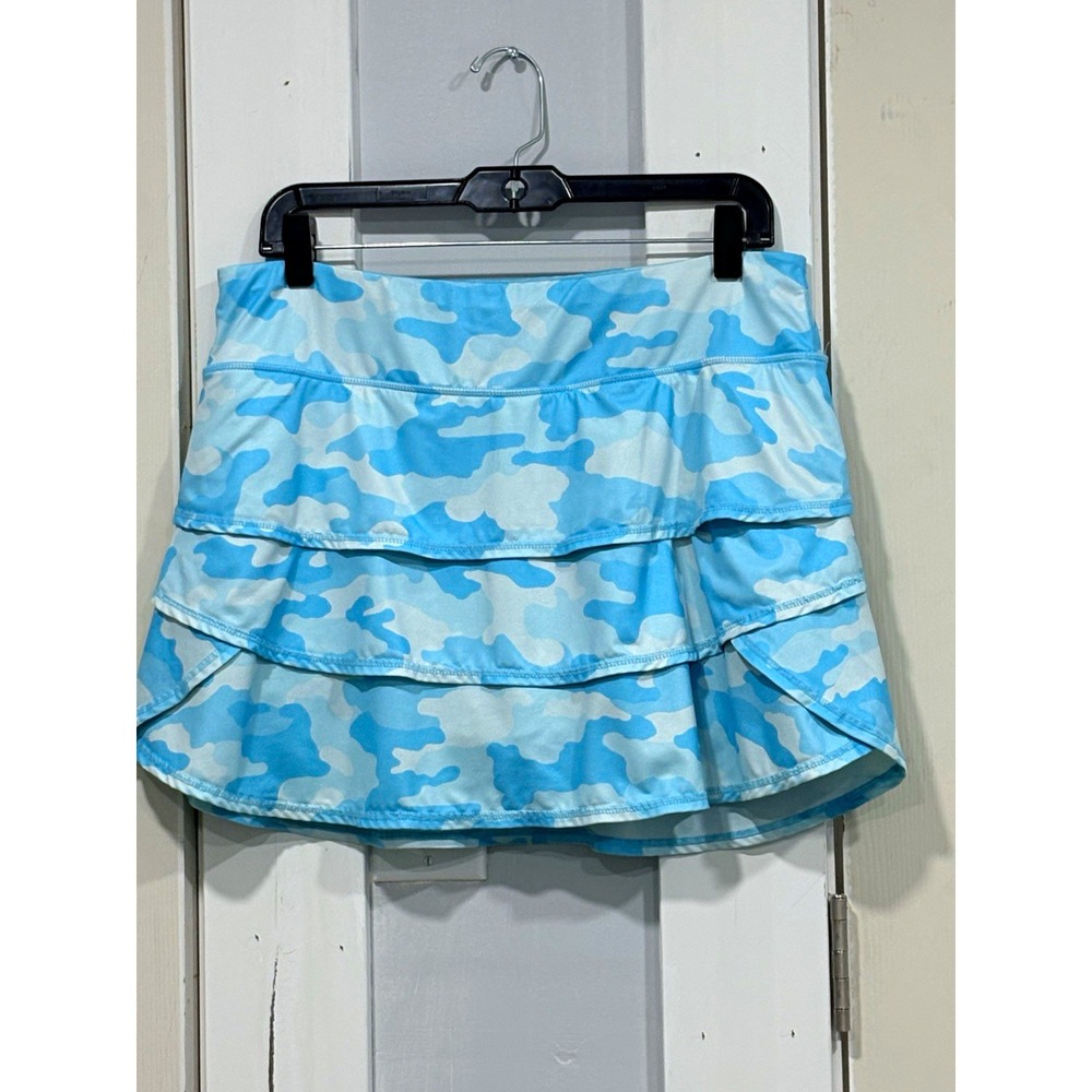 Ideology Women's Blue/White Camo Tennis Skort Size Large Pull-On Stretch Short